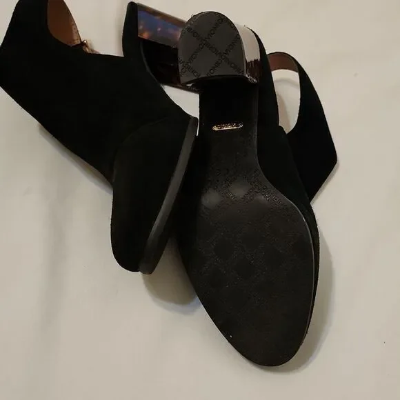 Vionic Lacey Tortoise Black Suede Slingback Heels 8.5 - Picture 4 of 9